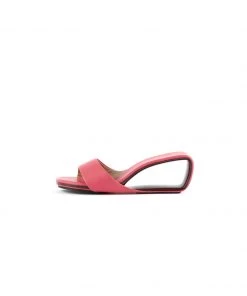 Jady Rose JadyRose | Twisted Upper Heel Genuine Leather Rose Slide New In Shoes