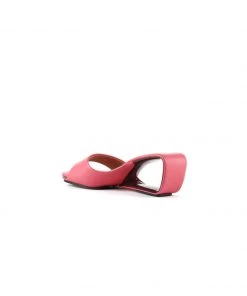 Jady Rose JadyRose | Twisted Upper Heel Genuine Leather Rose Slide New In Shoes