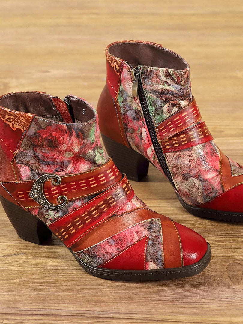 RXD NEW ARRIVALS SOFFIA | Floral Frosted Man-Craft Leather Ankle Boots 1 RXD NEW ARRIVALS SOFFIA | Floral Frosted Man-Craft Leather Ankle Boots