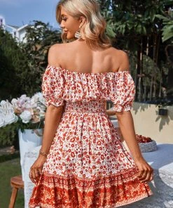 DY NALAH BOHO DRESS - RUST PRINT