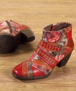 RXD NEW ARRIVALS SOFFIA | Floral Frosted Man-Craft Leather Ankle Boots 11 RXD NEW ARRIVALS SOFFIA | Floral Frosted Man-Craft Leather Ankle Boots