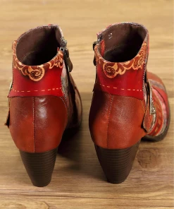 RXD NEW ARRIVALS SOFFIA | Floral Frosted Man-Craft Leather Ankle Boots 12 RXD NEW ARRIVALS SOFFIA | Floral Frosted Man-Craft Leather Ankle Boots