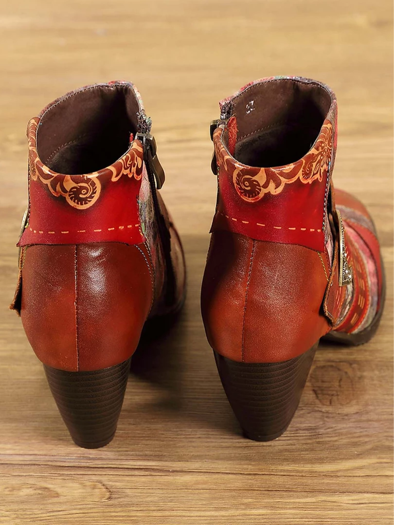 RXD NEW ARRIVALS SOFFIA | Floral Frosted Man-Craft Leather Ankle Boots 5 RXD NEW ARRIVALS SOFFIA | Floral Frosted Man-Craft Leather Ankle Boots