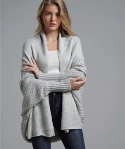 MY Smaibulun | Grey Batwing Easy On Cardigan
