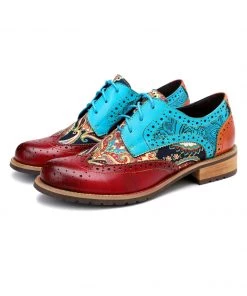 SOFFIA | Genuine Leather Classic Brown Flat Oxford Shoes Sneakers