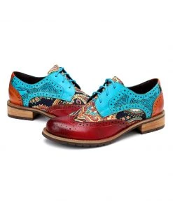 SOFFIA | Genuine Leather Classic Brown Flat Oxford Shoes Sneakers