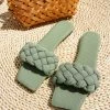 HT EN BLOOM | WOVEN BRAIDED UPPER SLIDES - SAGE NEW ARRIVALS