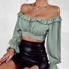 DY New In Clothing HENIE BOW TOP - SAGE