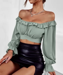 DY New In Clothing HENIE BOW TOP - SAGE