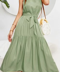 DY NEW ARRIVALS CADENCE Plain Midi Dress - Sage