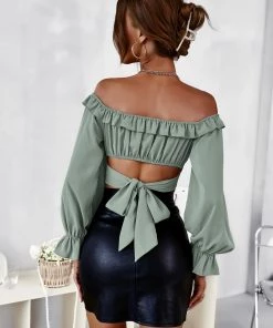 DY New In Clothing HENIE BOW TOP - SAGE 9 DY New In Clothing HENIE BOW TOP - SAGE