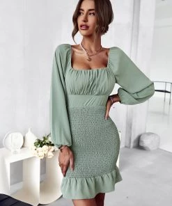 DY NEW ARRIVALS CALEIGH MINI DRESS - SAGE