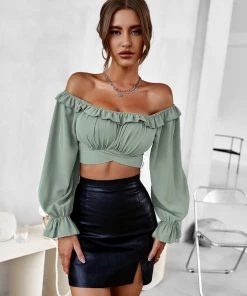 DY New In Clothing HENIE BOW TOP - SAGE 10 DY New In Clothing HENIE BOW TOP - SAGE