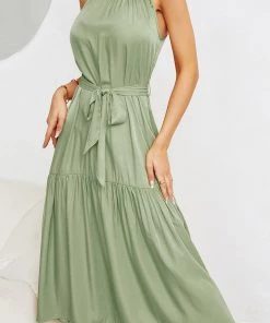 DY NEW ARRIVALS CADENCE Plain Midi Dress - Sage