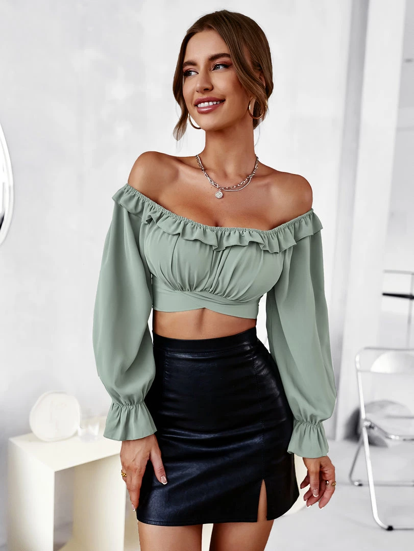 DY New In Clothing HENIE BOW TOP - SAGE 6 DY New In Clothing HENIE BOW TOP - SAGE