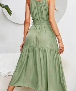 DY NEW ARRIVALS CADENCE Plain Midi Dress - Sage