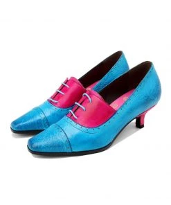 SOFFIA | Genuine Leather Sunflower Embossed Kitten Heel Oxford Shoes New In Shoes