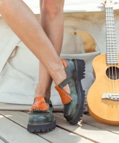 SOFFIA | Genuine Leather Seaweed Orange Tassel Mary Jane NEW ARRIVALS