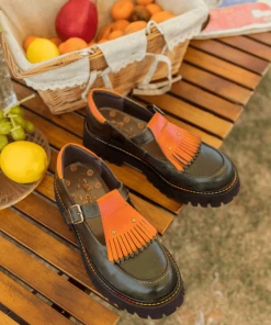 SOFFIA | Genuine Leather Seaweed Orange Tassel Mary Jane NEW ARRIVALS