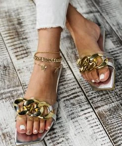HT En Bloom | UNIKA GOLDEN CHAIN SILVER SANDAL