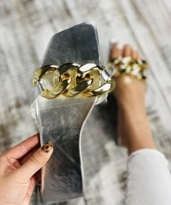 HT En Bloom | UNIKA GOLDEN CHAIN SILVER SANDAL