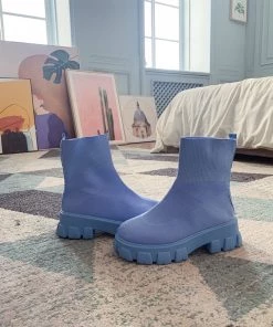 YL En Bloom | Slate Grey Ugly Sole Sock Boots New In Shoes