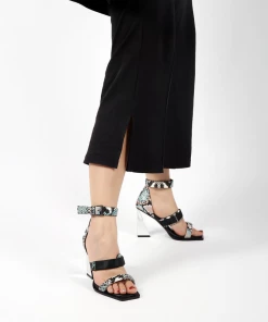 Jady Rose NEW ARRIVALS JADYROSE | DAISYMAE ANKLE STRAP SNAKE PRINT HEEL