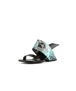 Jady Rose JadyRose | Open-Heel Leather Slide- Steal Blue