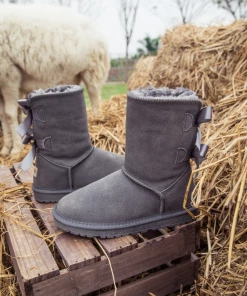 XH SMAIBULUN UGG™ | Double-Bow Back Ribbon Suede Boots - Steel Grey NEW ARRIVALS 12 XH SMAIBULUN UGG™ | Double-Bow Back Ribbon Suede Boots - Steel Grey NEW ARRIVALS
