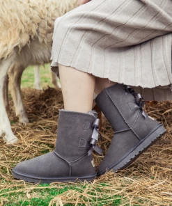 XH SMAIBULUN UGG™ | Double-Bow Back Ribbon Suede Boots - Steel Grey NEW ARRIVALS 14 XH SMAIBULUN UGG™ | Double-Bow Back Ribbon Suede Boots - Steel Grey NEW ARRIVALS