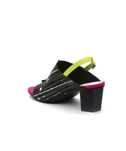 Jady Rose JadyRose | Chunky-Heel Leather Sandal - Black Pink NEW ARRIVALS