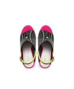 Jady Rose JadyRose | Chunky-Heel Leather Sandal - Black Pink NEW ARRIVALS