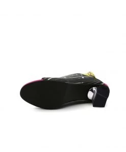 Jady Rose JadyRose | Chunky-Heel Leather Sandal - Black Pink NEW ARRIVALS