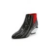 Jady Rose JadyRose | Structural-Heel Leather Bootie - Black Stripe Shoes
