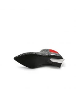 Jady Rose JadyRose | Structural-Heel Leather Bootie - Black Stripe Shoes