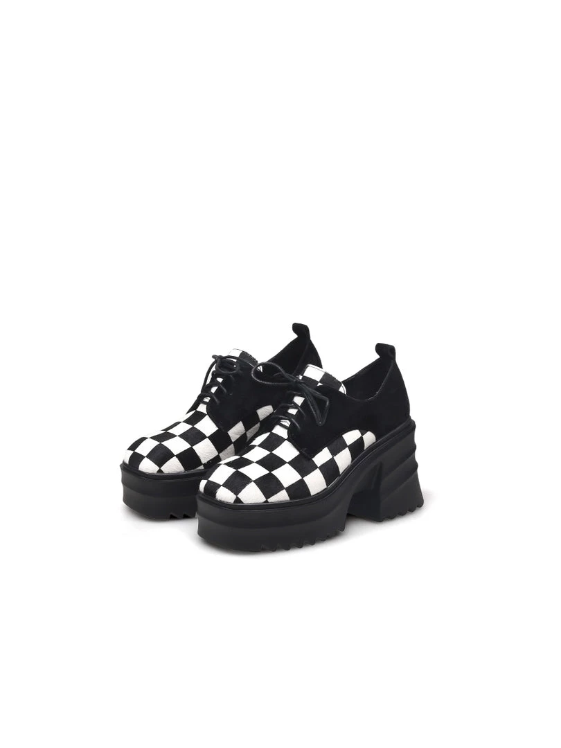Jady Rose NEW ARRIVALS JadyRose | Chess Pattern Upper Suede Chunky Heel Oxford 1 Jady Rose NEW ARRIVALS JadyRose | Chess Pattern Upper Suede Chunky Heel Oxford