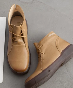XR Rumour Has It | Modern Lace-Up Leather Ankle Boots - Tan New In Shoes