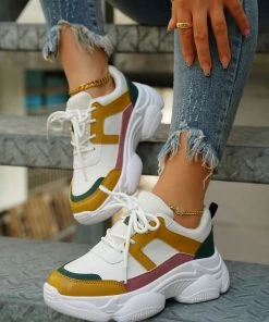 HT New In Shoes EN BLOOM | SEVANI MULTI COLOR DAD SNEAKER TAN