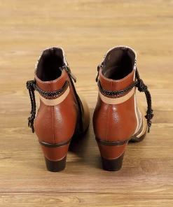 HT En Bloom | Tan Gold Ring Toe Block Heel Slingback