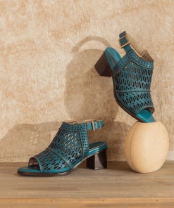 RXD SOFFIA | Teal Perforated Leather Slingback