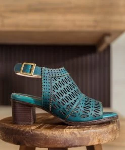 RXD SOFFIA | Teal Perforated Leather Slingback