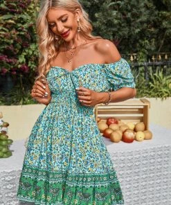 DY NALAH BOHO DRESS - TEAL PRINT