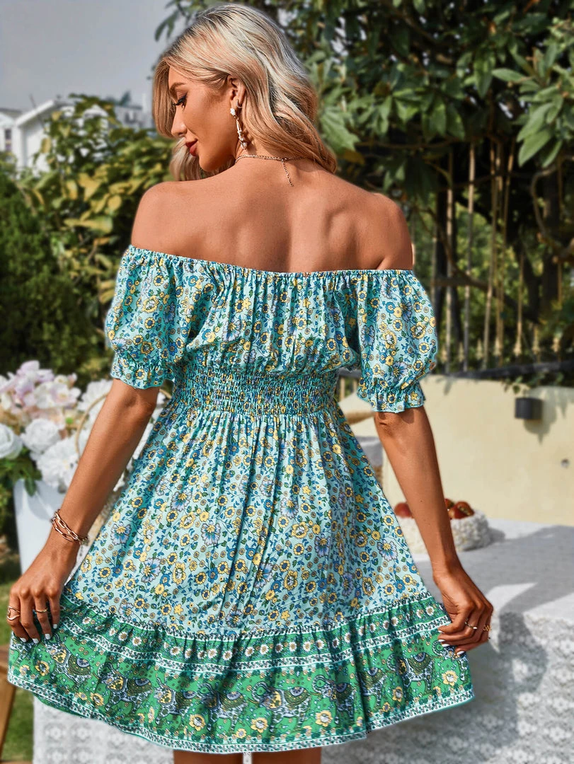 DY NALAH BOHO DRESS - TEAL PRINT 3 DY NALAH BOHO DRESS - TEAL PRINT