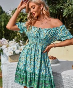 DY NALAH BOHO DRESS - TEAL PRINT 9 DY NALAH BOHO DRESS - TEAL PRINT