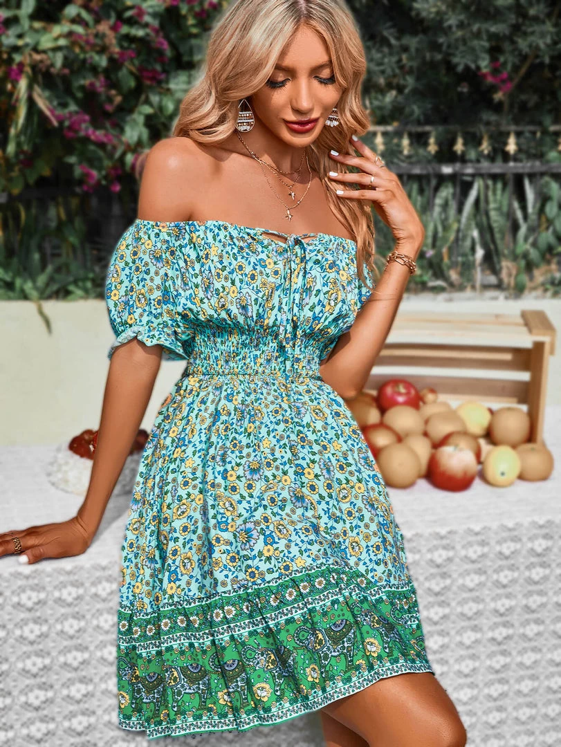 DY NALAH BOHO DRESS - TEAL PRINT 5 DY NALAH BOHO DRESS - TEAL PRINT