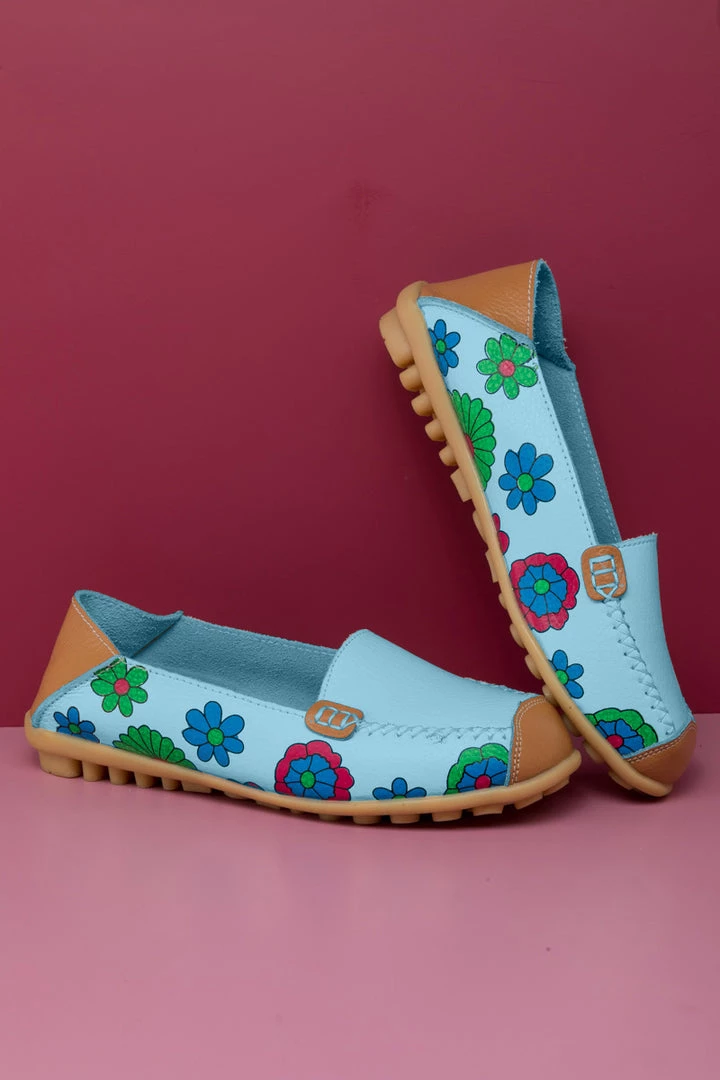 ATC Floral Print-Accent Leather Loafers - MAMA LOVE 21 ATC Floral Print-Accent Leather Loafers - MAMA LOVE