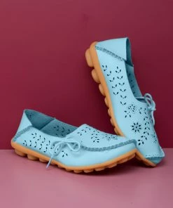 ATC Side Tie Laser Cut Round-Toe Loafers - MAMA LOVE