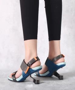 Jady Rose New In Shoes JadyRose | ZAYLA Turquoise Elevator Heel Strap High Heel Open Toe Sandals