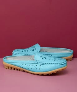 ATC Laser Cut Out Mules Loafers - Women