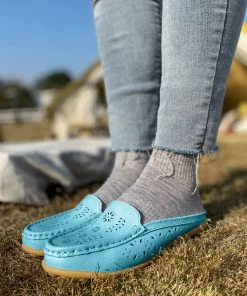 ATC Laser Cut Out Mules Loafers - Women